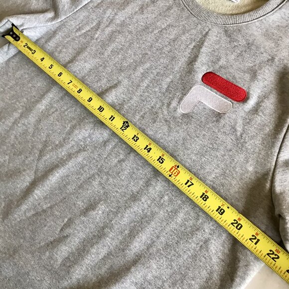 Fila Men Sweatshirt Size Medium Gray 100%‎ Cotton Logo Long Sleeve Crew Neck - Picture 8 of 9